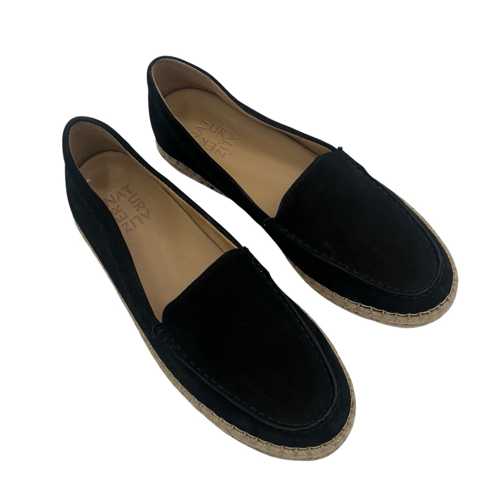 Naturalizer Alexa espadrille flat black suede Size 8 Minimalist Coastal Slip On