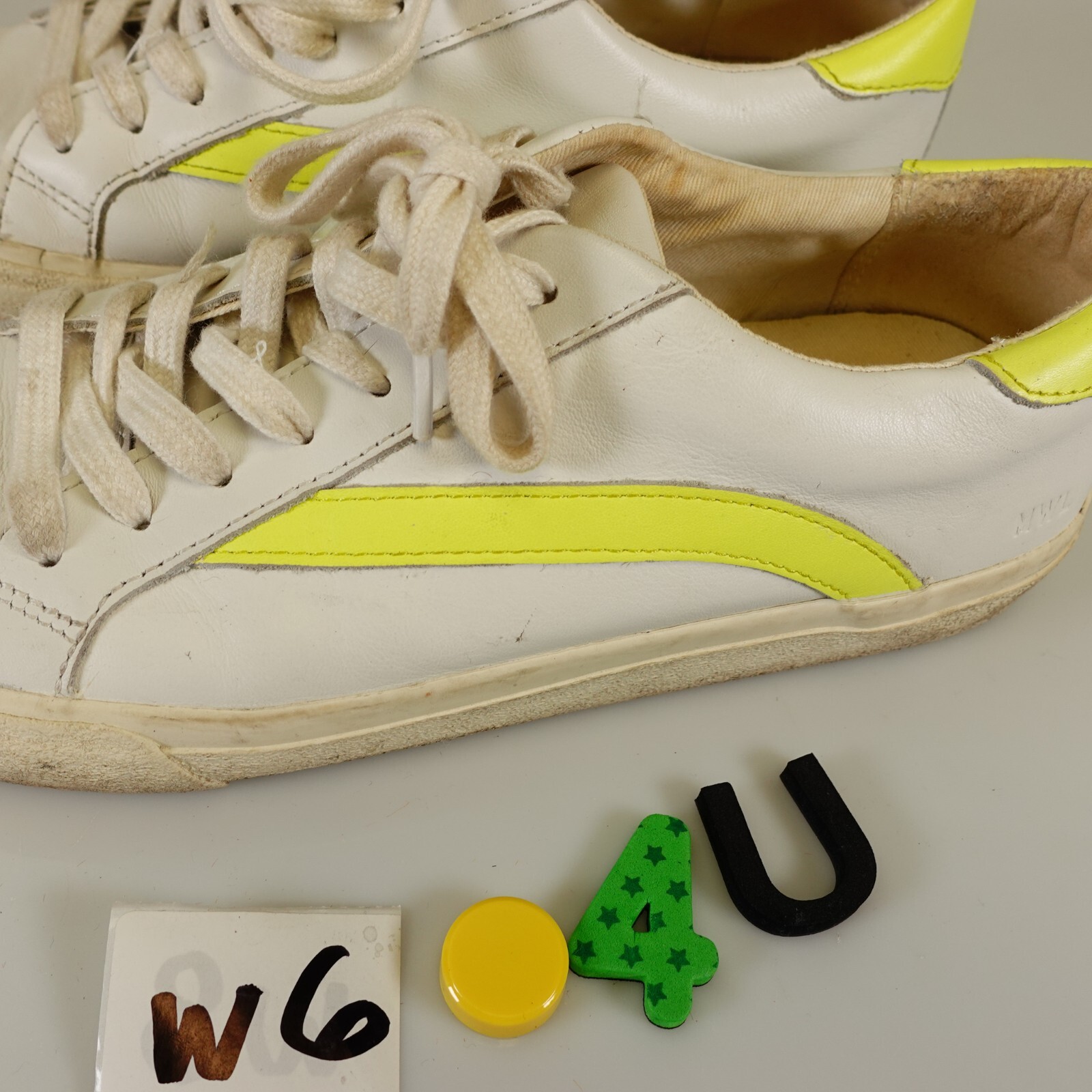 Preppy Neon Madewell Shoes White Leather Ecletic Low Cut Women 8 Mens 6.5