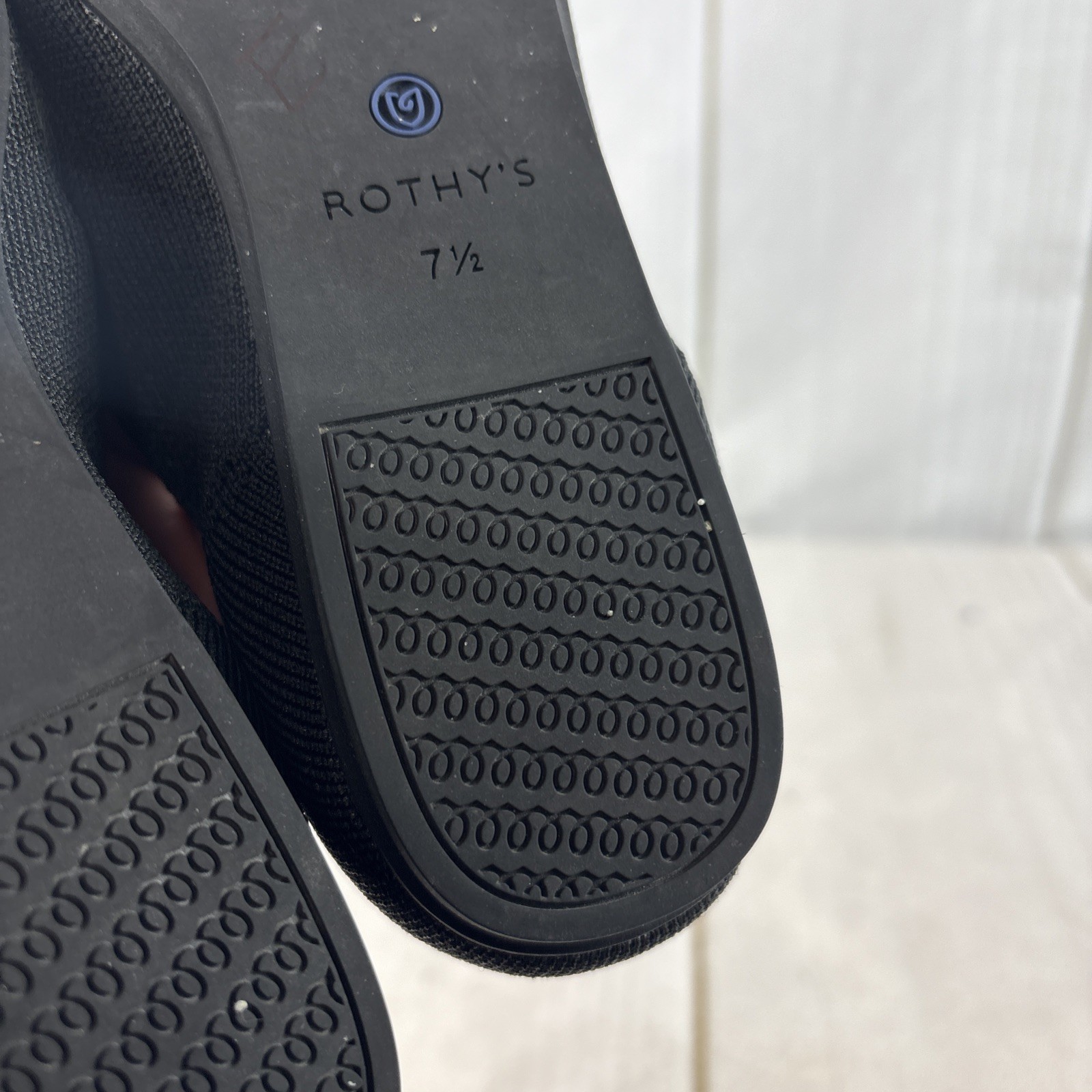 Rothy’s The Loafer Black Solid Knit Fabric Slip On Flats Round Toe Women’s 7.5