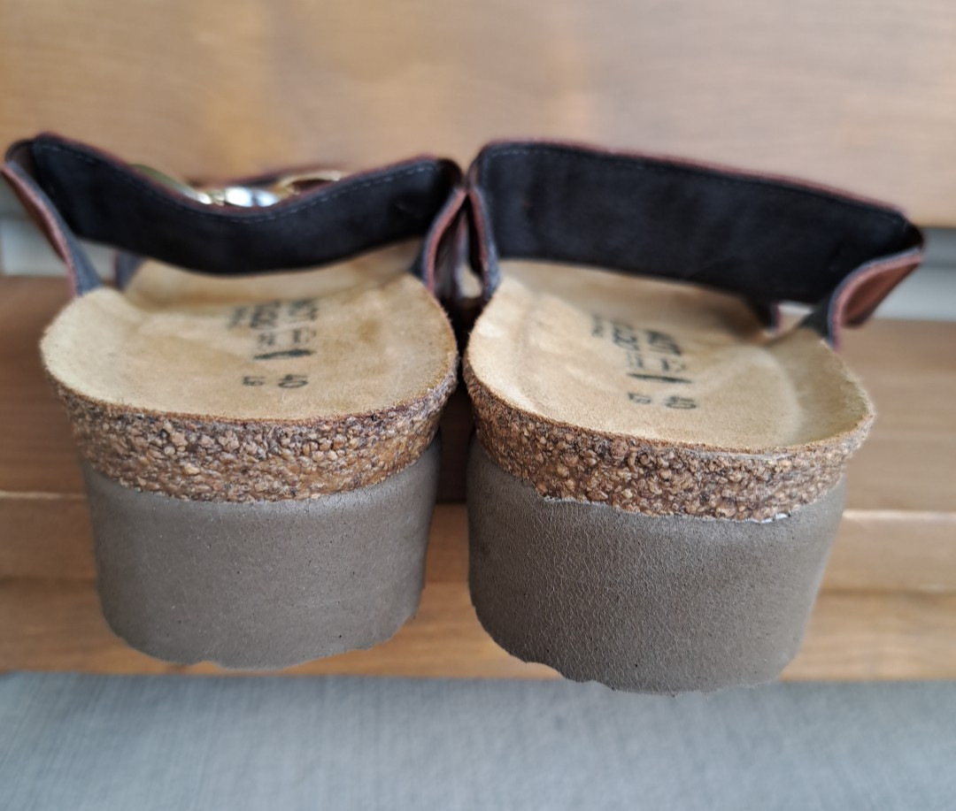 Naot Victoria Wedge Sandals Women’s 9 Chestnut Leather Anatomic Cork Comfort