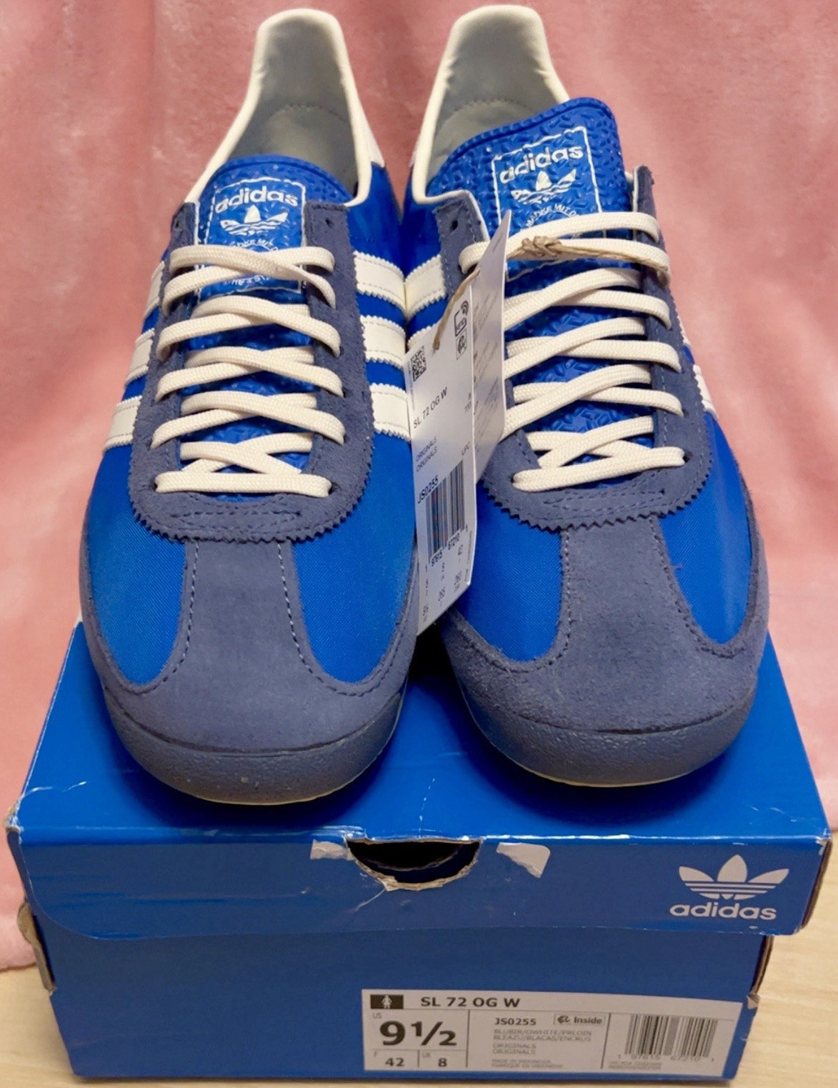 Adidas Woman’s 9.5 SL 72 OG Blue Bird Low Top Lace-Up Nylon Sneaker 2024
