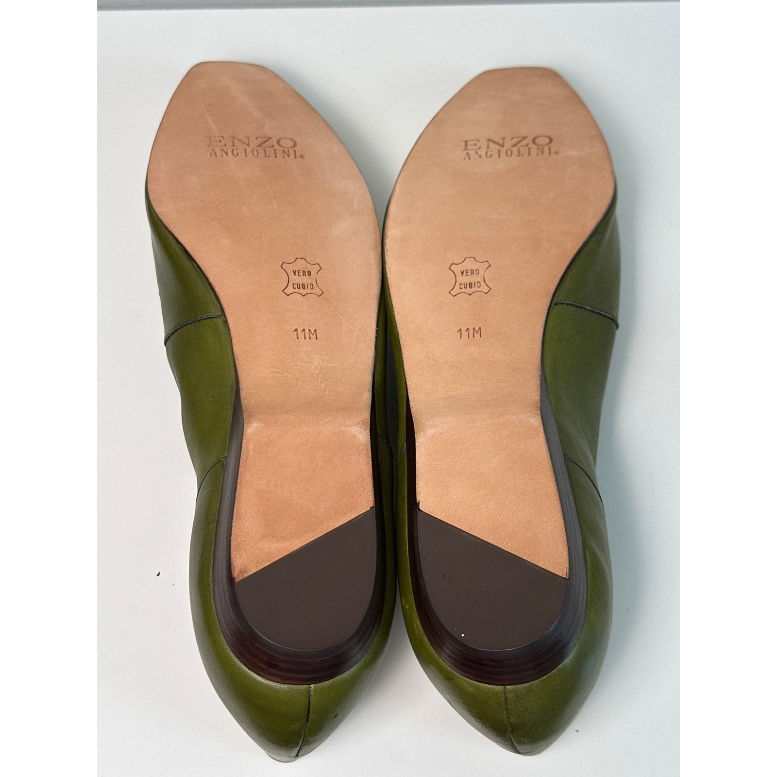 NIB Vtg Enzo Angiolini Liberty Olive Leather Loafers | Made in Brazil | Sz 11 M