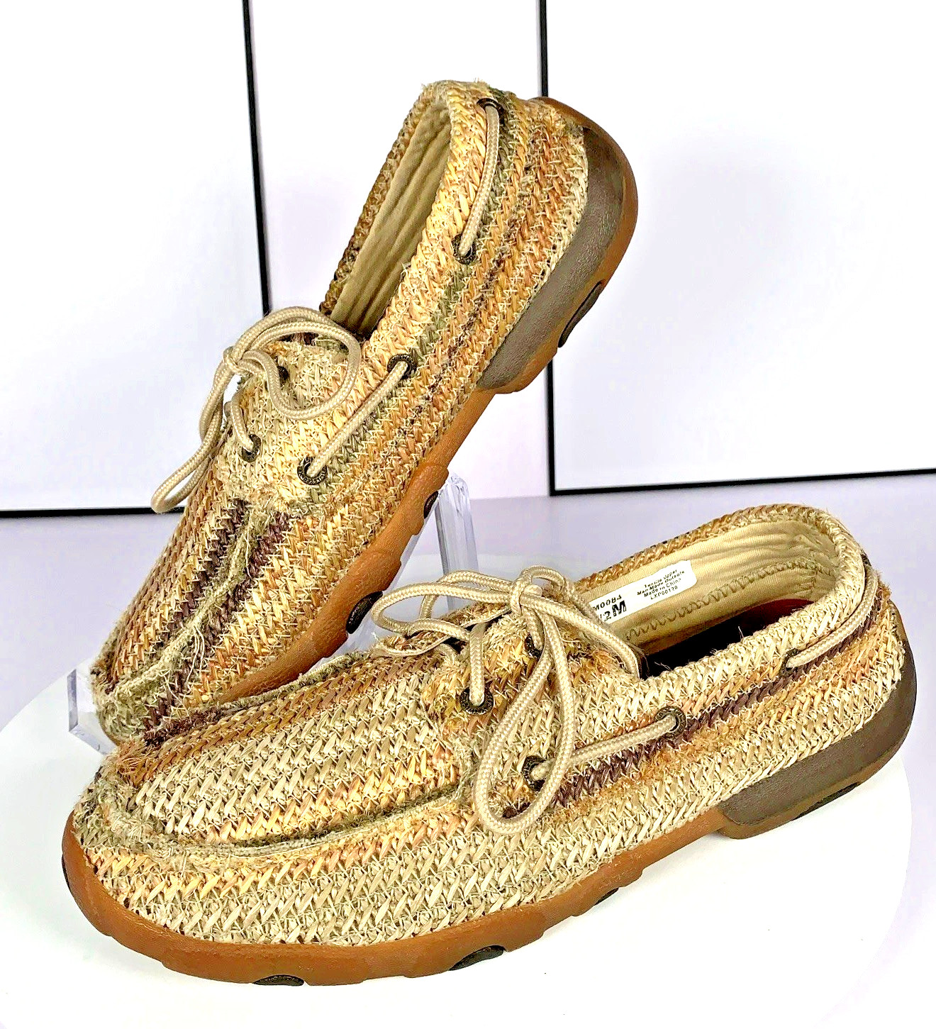 Twisted X Womens Multi Weave Driving Moc Slip On Loafers Shoes WDM0084, 9.5 EUC!