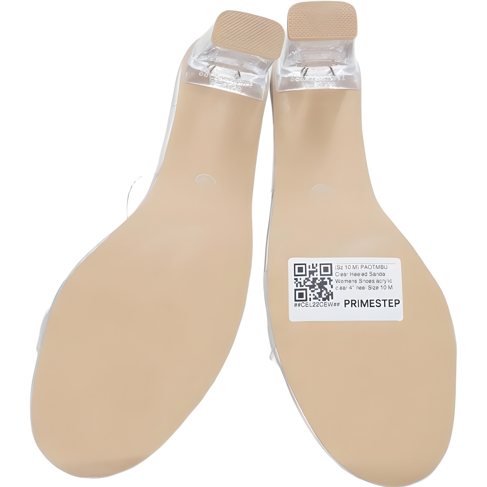 Clear 4 Inch Block Heel Sandal with Transparent Strap – Women’s US 10 M