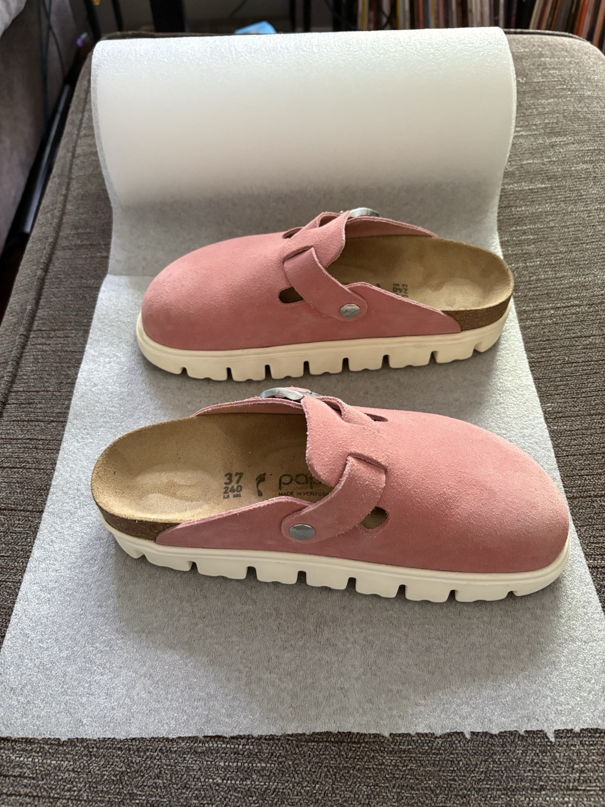 Birkenstock Papillio Boston Chunky Pink Suede Clog EU 37 US 6-6.5