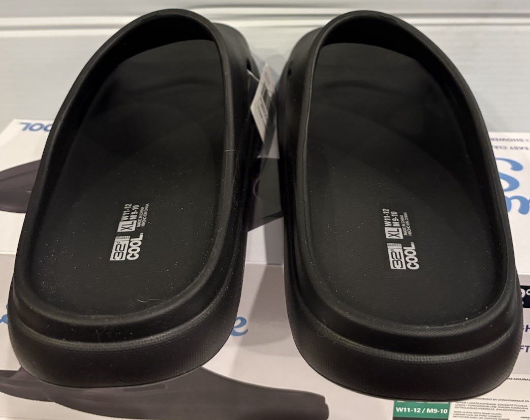 NEW 32 Degrees Cool Unisex Cushion Slide Sandals – SIZE XL- W11-12, M9-10, BLACK