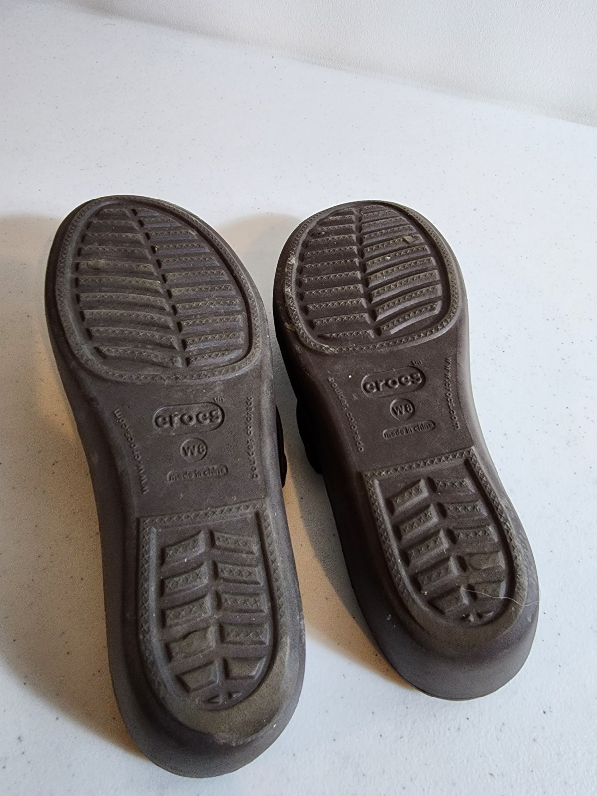 Crocs Patricia II Womens W8 Brown Espresso Croslite Wedge Slide Comfort Sandals