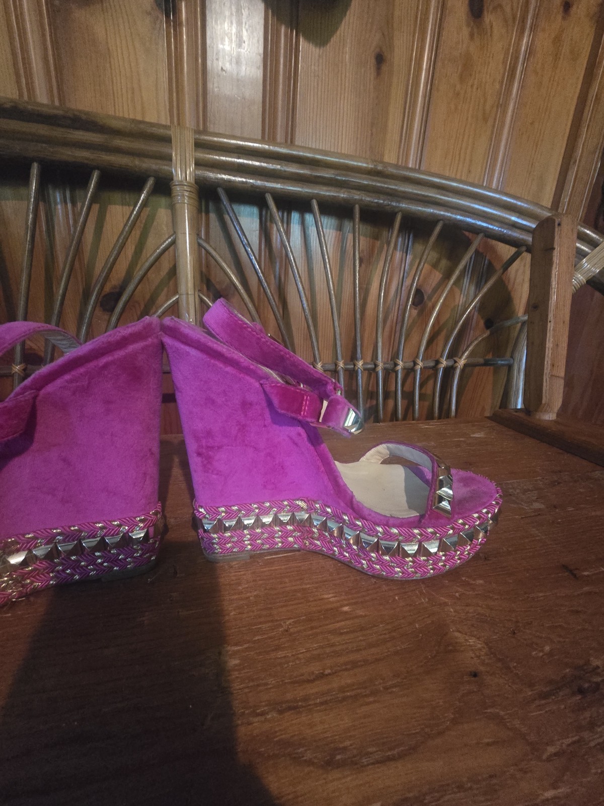 Christian Louboutin Espadrille Studded Sandals Size 6