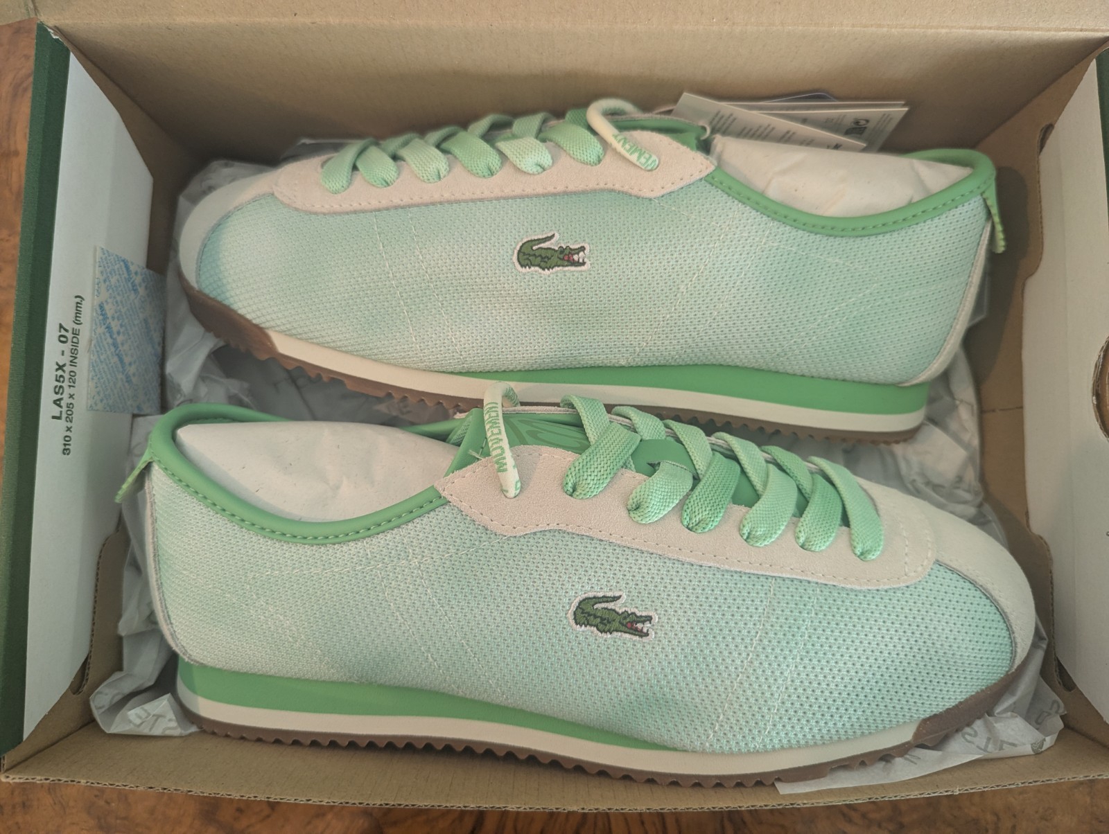 Lacoste x Free People Club-Low Sneakers Women’s Size 9.5 NEW IN BOX Mint Green