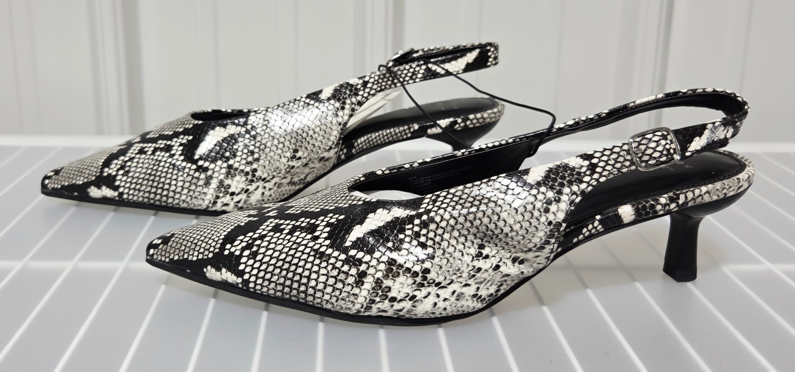 A New Day Samantha Snake Skin Print Faux Leather Slingback Heels — Women’s 7.5
