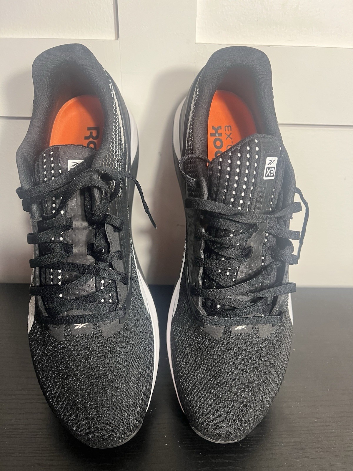 Reebok X3 Men’s Athletic Sneakers Black/White/Orange Mesh Low Top Lace-Up