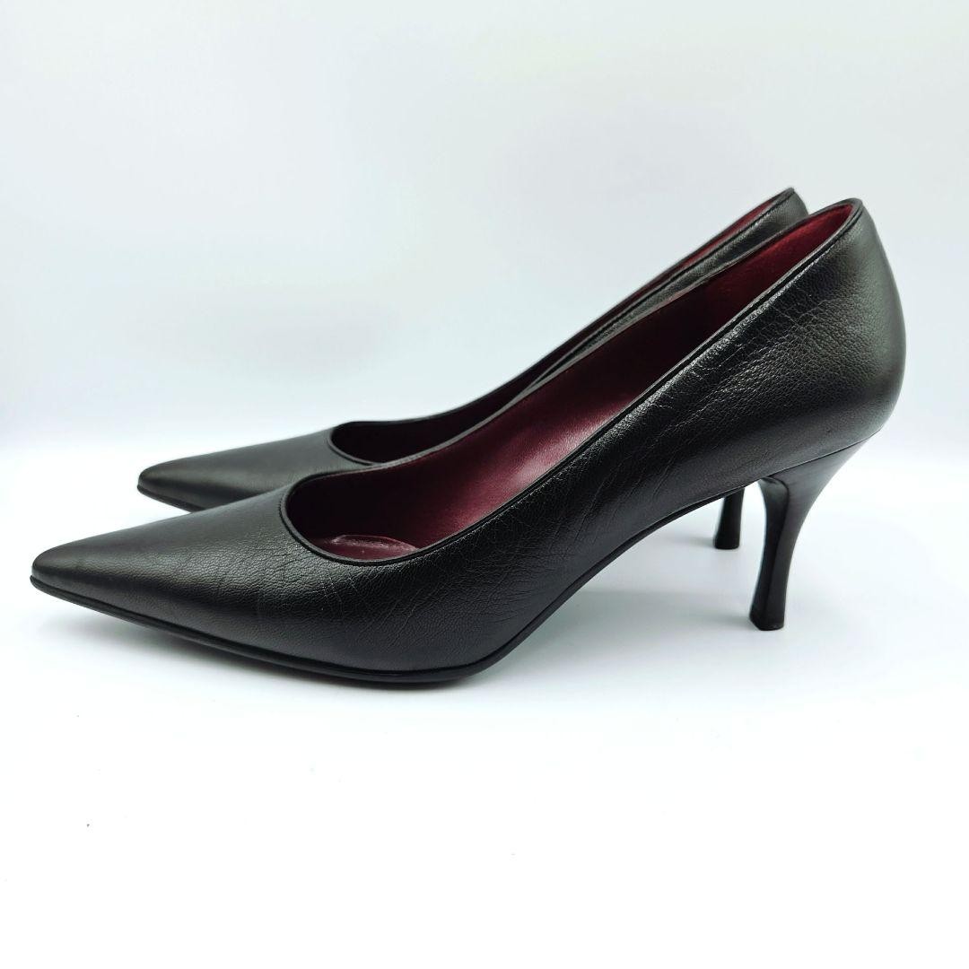GUCCI Pointed Toe Pumps Size 36.5 Black Leather Elegant Design