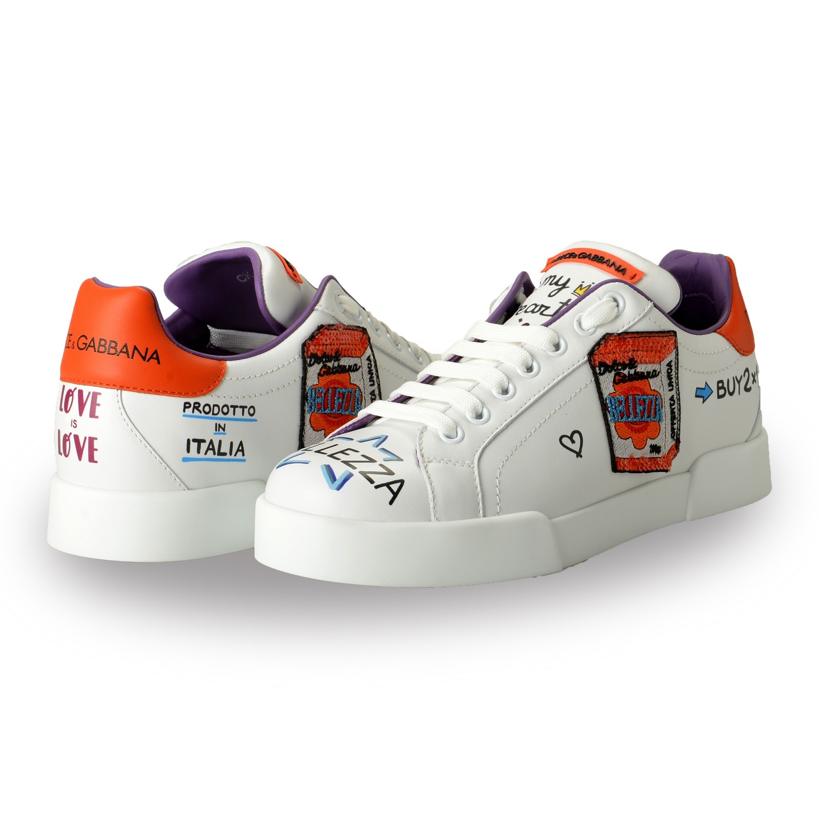Dolce & Gabbana Women’s «Portofino Light F15» Leather Sneakers Shoes US 6 IT 36