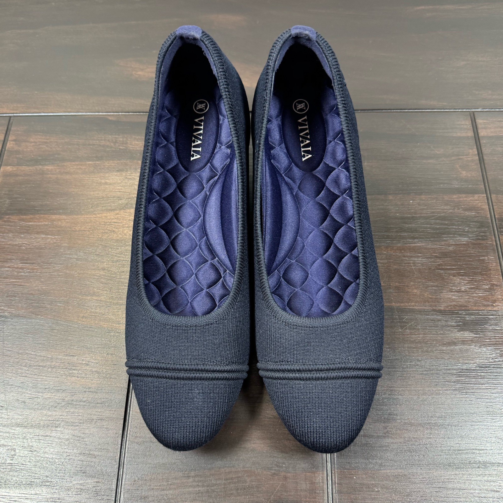 Vivaia Julie Pro Round-Toe Chunky Heels Navy Blue Size 39.5/US 8. 5
