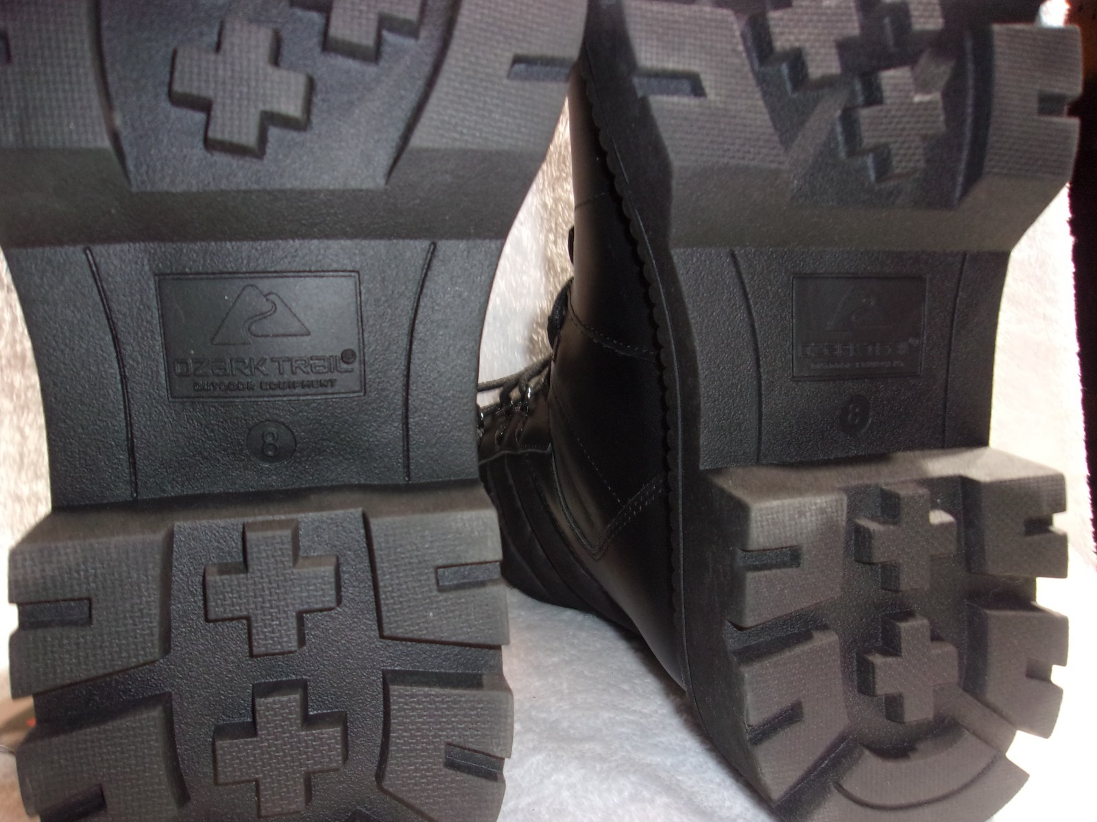 Womens Ozark Trail Lace Up Combat Style SnowBoots 8M Black Waterproof New w/Tags