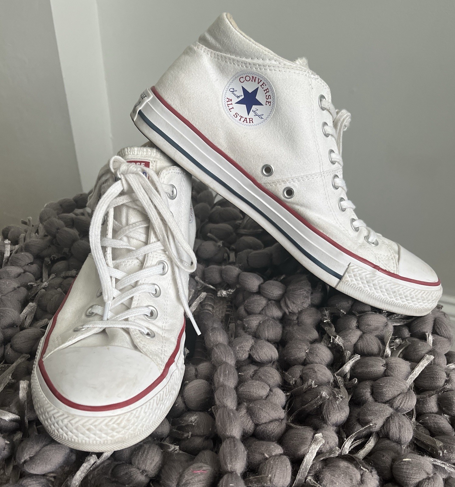 Converse All Star Chuck Taylor Madison Mid Triple White Lace 563511F Sneakers 10