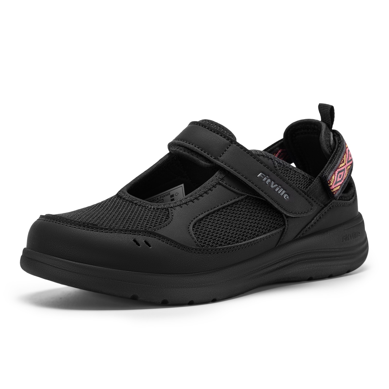 FitVille Extra Wide Diabetic Shoes for Women Sandals Adjustable Closures Slip on