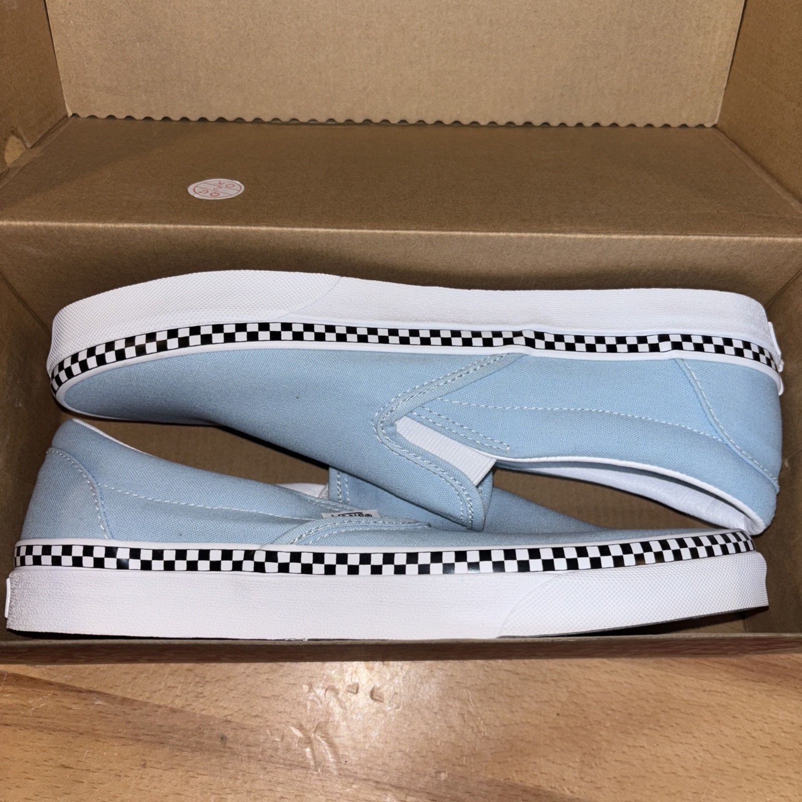 Vans Slip On mens Size 9 womens size 10.5 Cool Blue Check