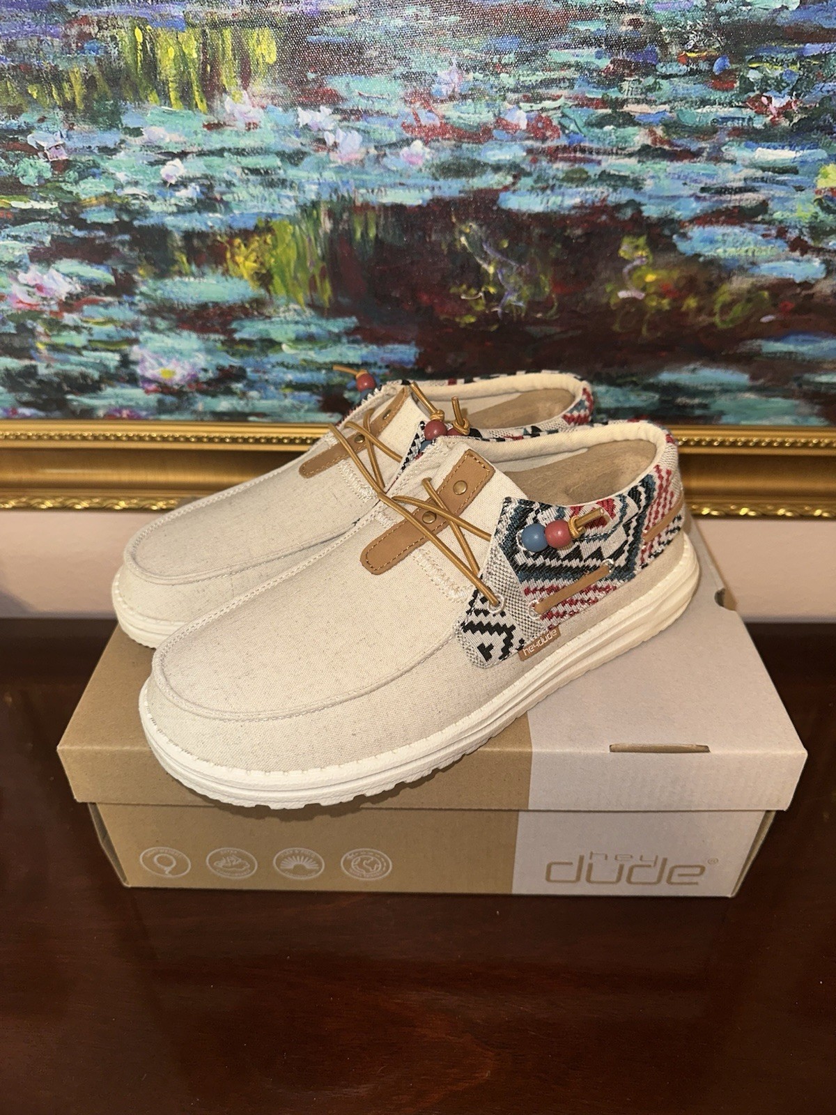 Hey Dude Women’s Ellie Festival Joshua Tree Slip-On Canvas Casual Shoes Sz 8