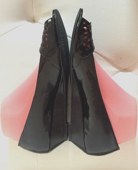 JG Evaluna Black Leather Top Shoes Open Toe Size 7.5