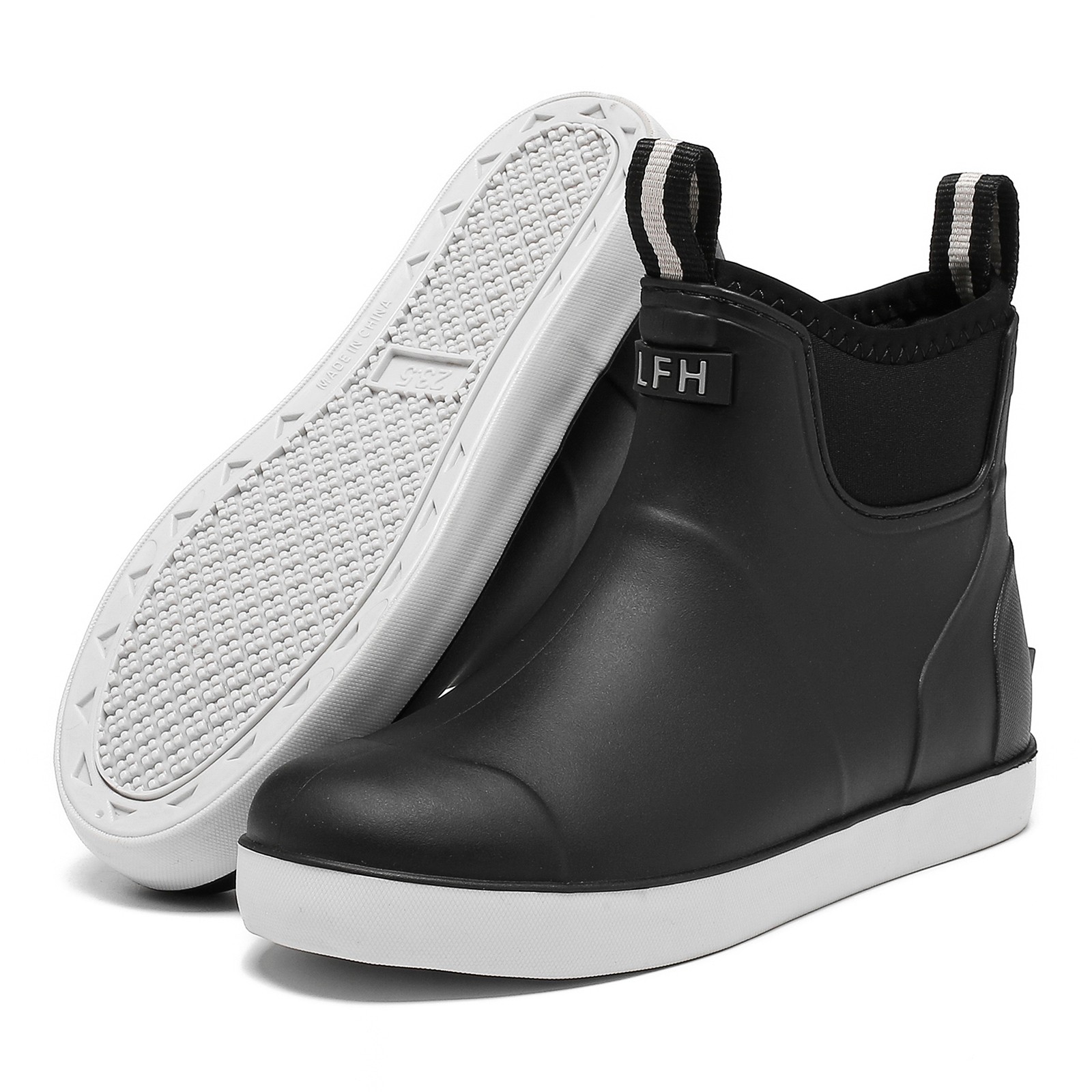 Women’s Deck Boots – Waterproof Ankle Rain Boots Anti-Slip Traction Rubber Sole