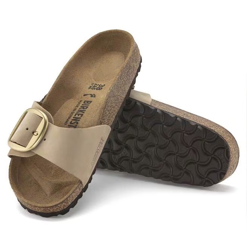 Birkenstock Madrid Big Buckle Sandcastle Nubuck Leather Women’s Sandals Narrow