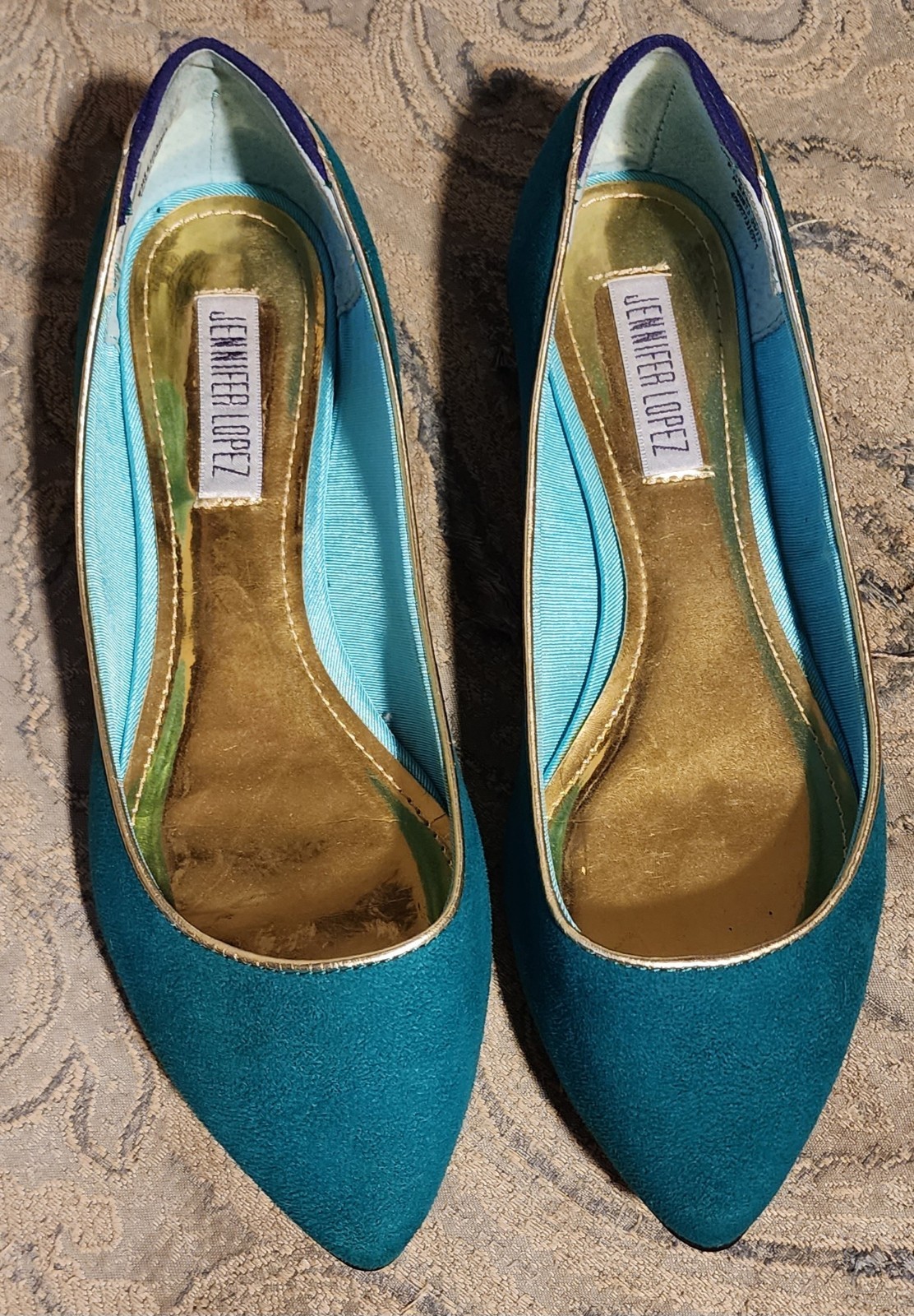 Excellent Kohl’s Jennifer lopez Mary Janes Textile Leather Man Made Shoe 6.5
