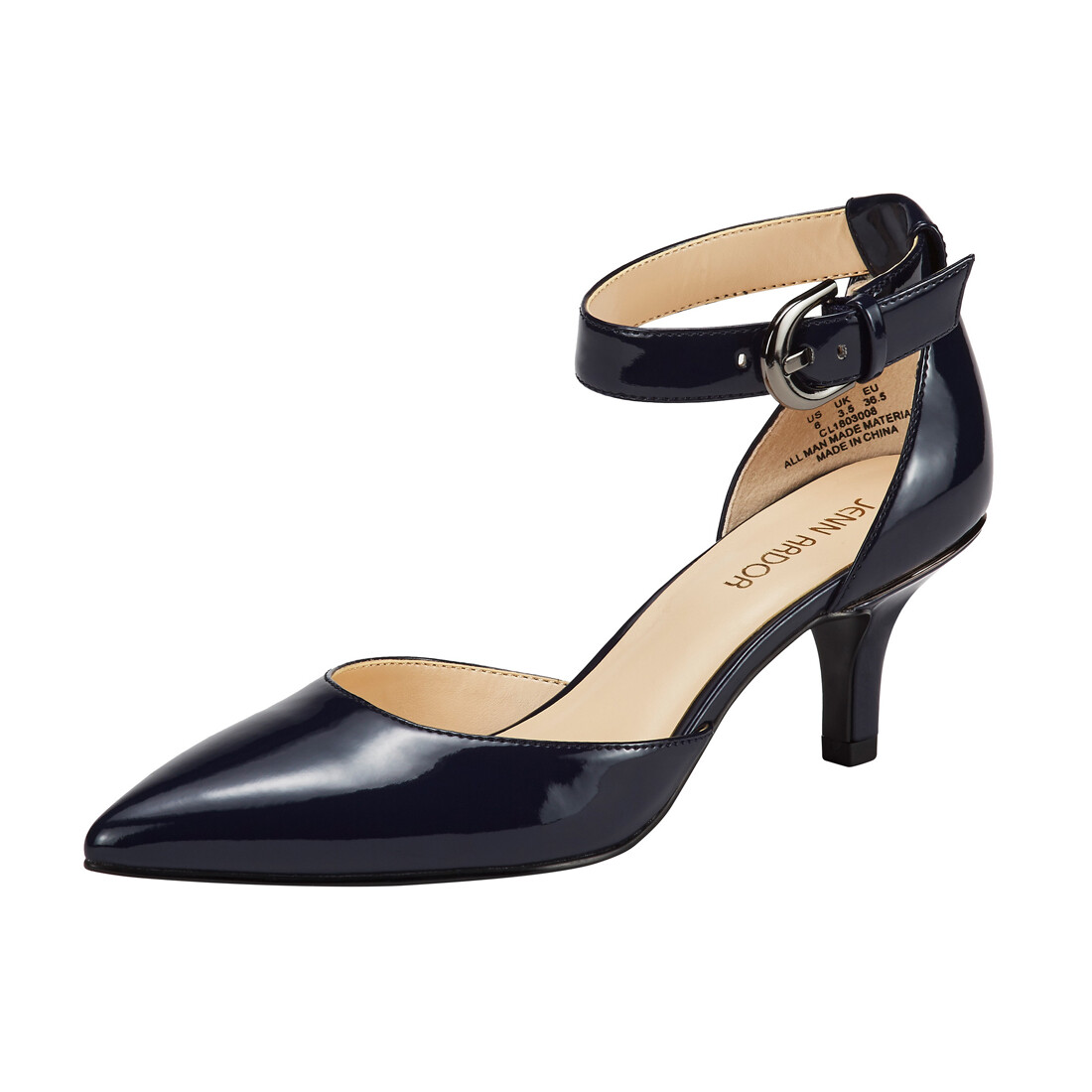 Women’s Kitten Heel Pumps Shoes Closed Pointed Toe Ankle Strap Dress Stiletto