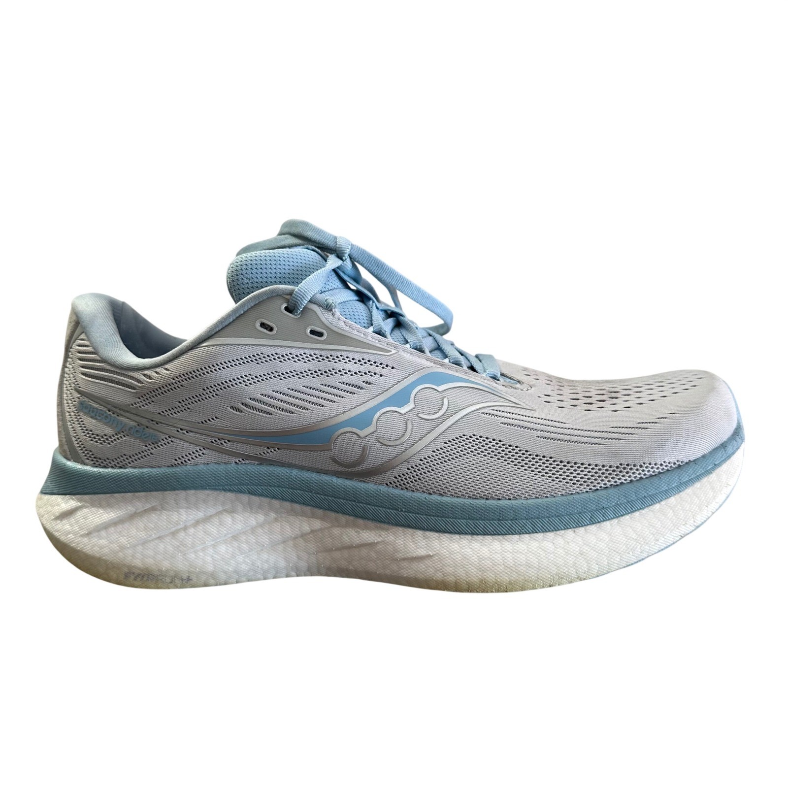 Saucony Ride 18 Womens Running Shoes Size 11 Grey Blue FormFit 8mm PWRRun+