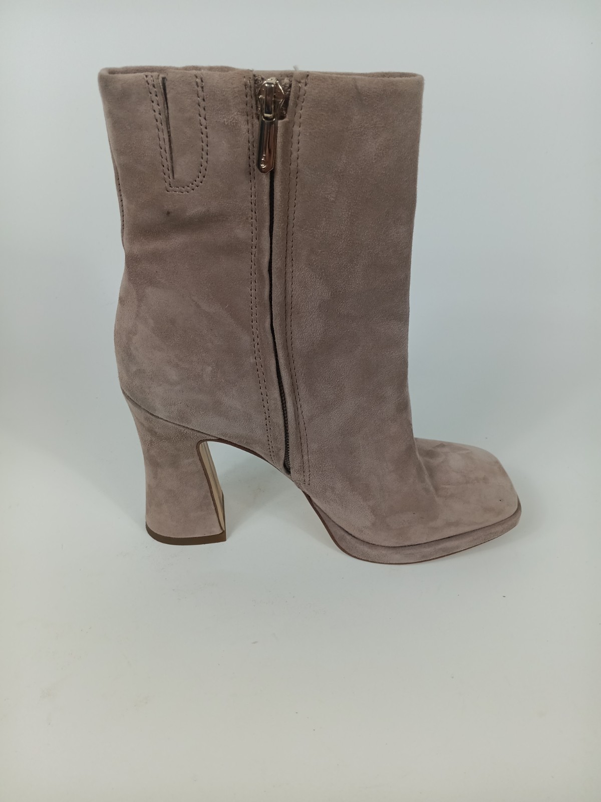 Sam Edelman Boots Womens Size 7.5 M Jaye Cashmere Beige Leather Ankle Bootie