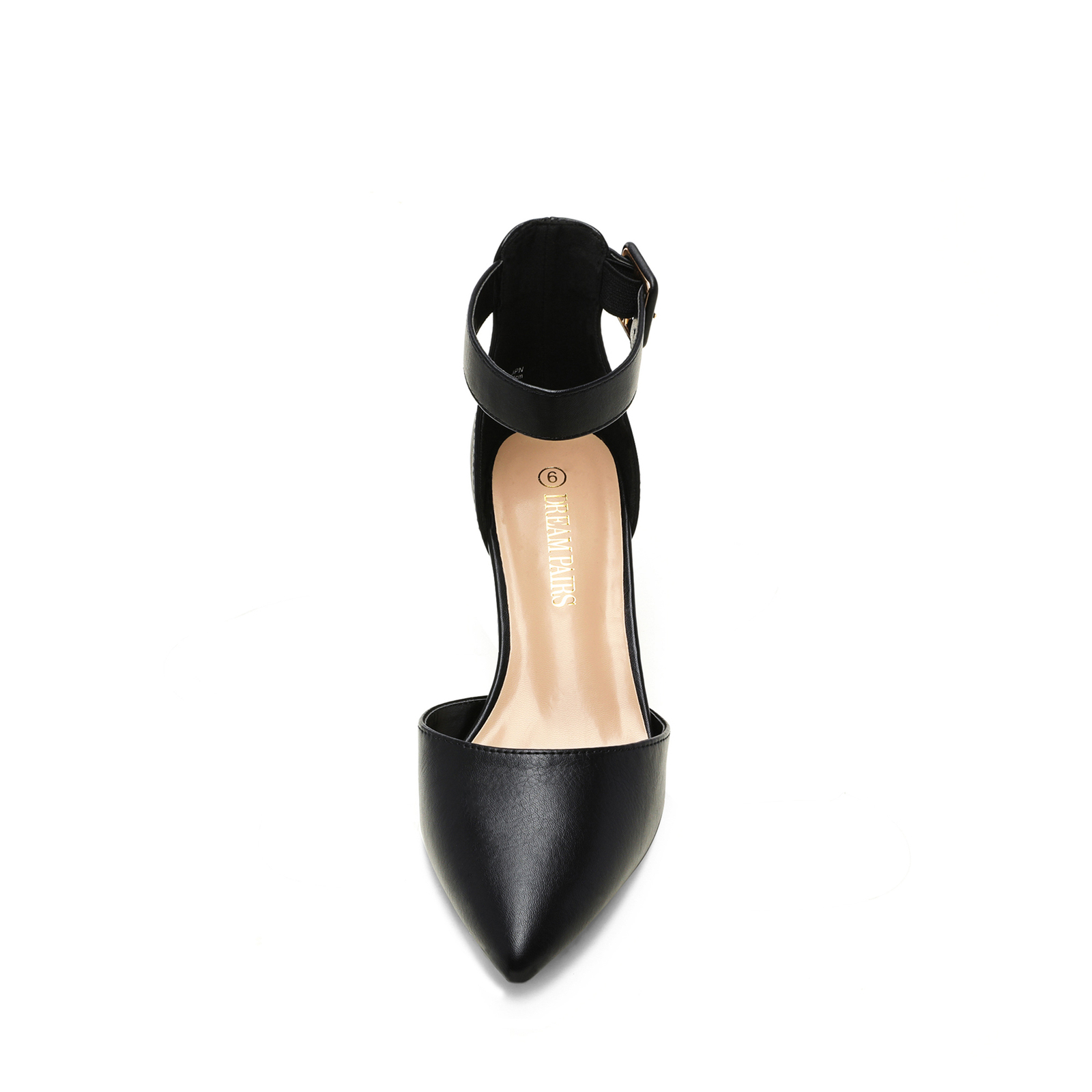 Women’s Timeless Pointed Toe Block Heel Wide-Size Pumps with Adjustable Strap