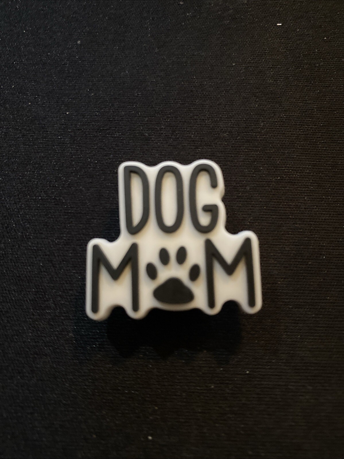Dog Mom w Paw Print Croc Shoe Charm Accessory 1″ x 1″