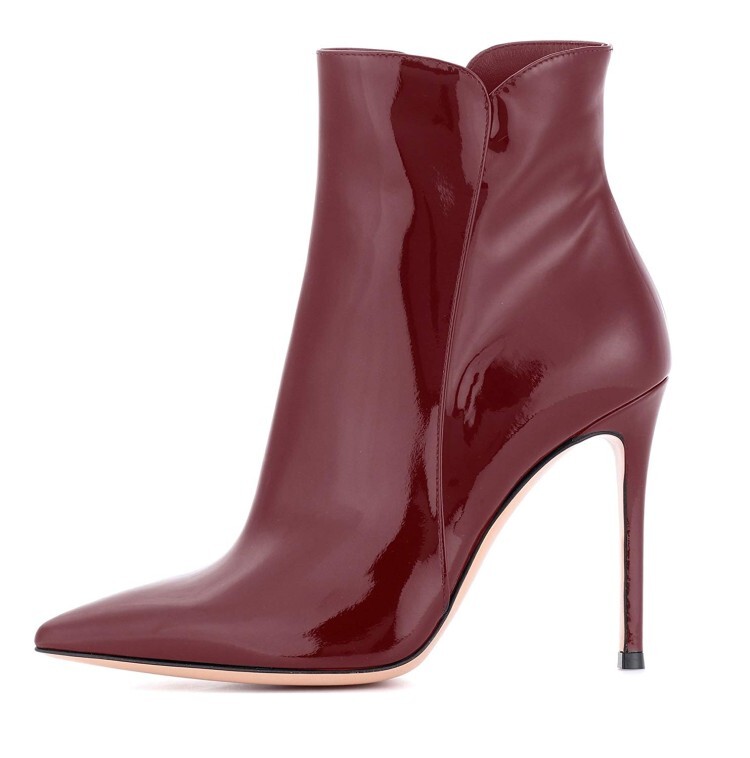 Concise Women Ankle Boots Pointed Toe 12CM High Heels Dress Party Booties Shoes