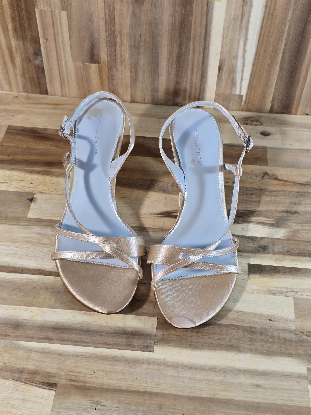 Dyelights Rose Strappy Sandals Size 7.5W Wide Ankle Strap Heels Women’s