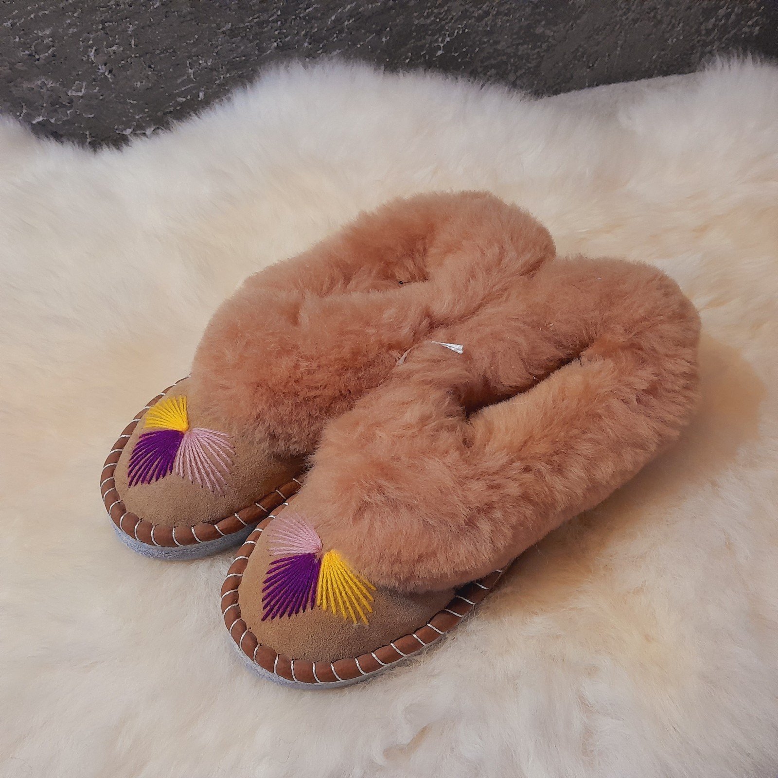 Ladies Leather Wool Winter Huts Shoes Lambskin Slippers ZAKOPIANKI Slippers