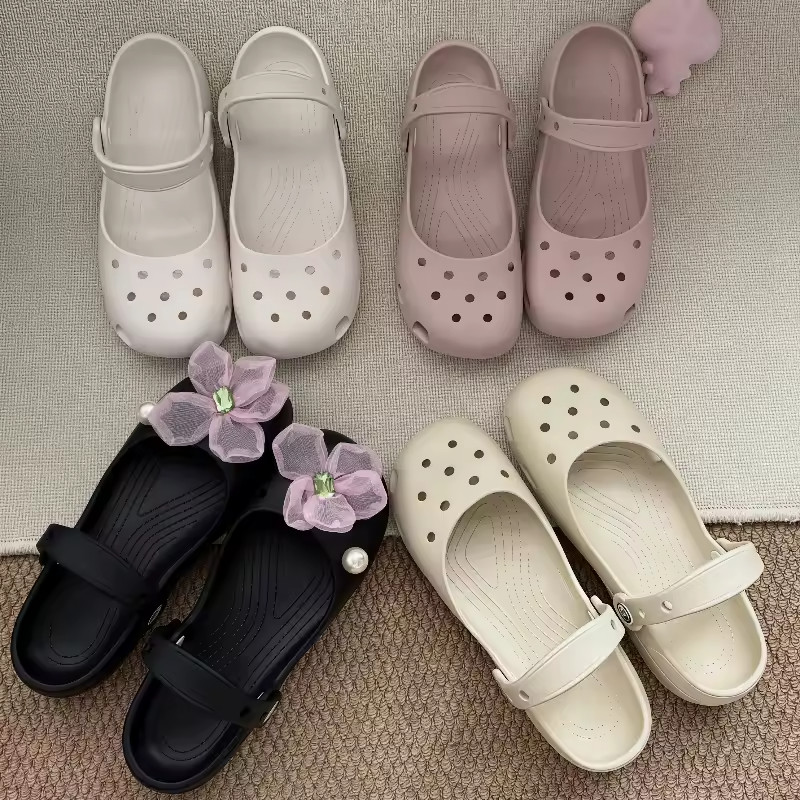 Womens Crocs Classic Leopard Print Ballet Flat Clog-Choose Color