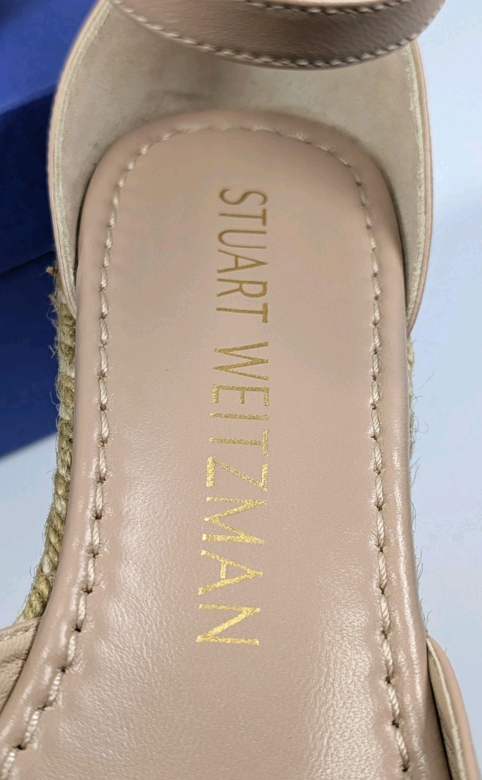 Stuart Weitzman Nudistia Espadrille Wedge Women’s 8.5B Adobe Leather NEW in Box
