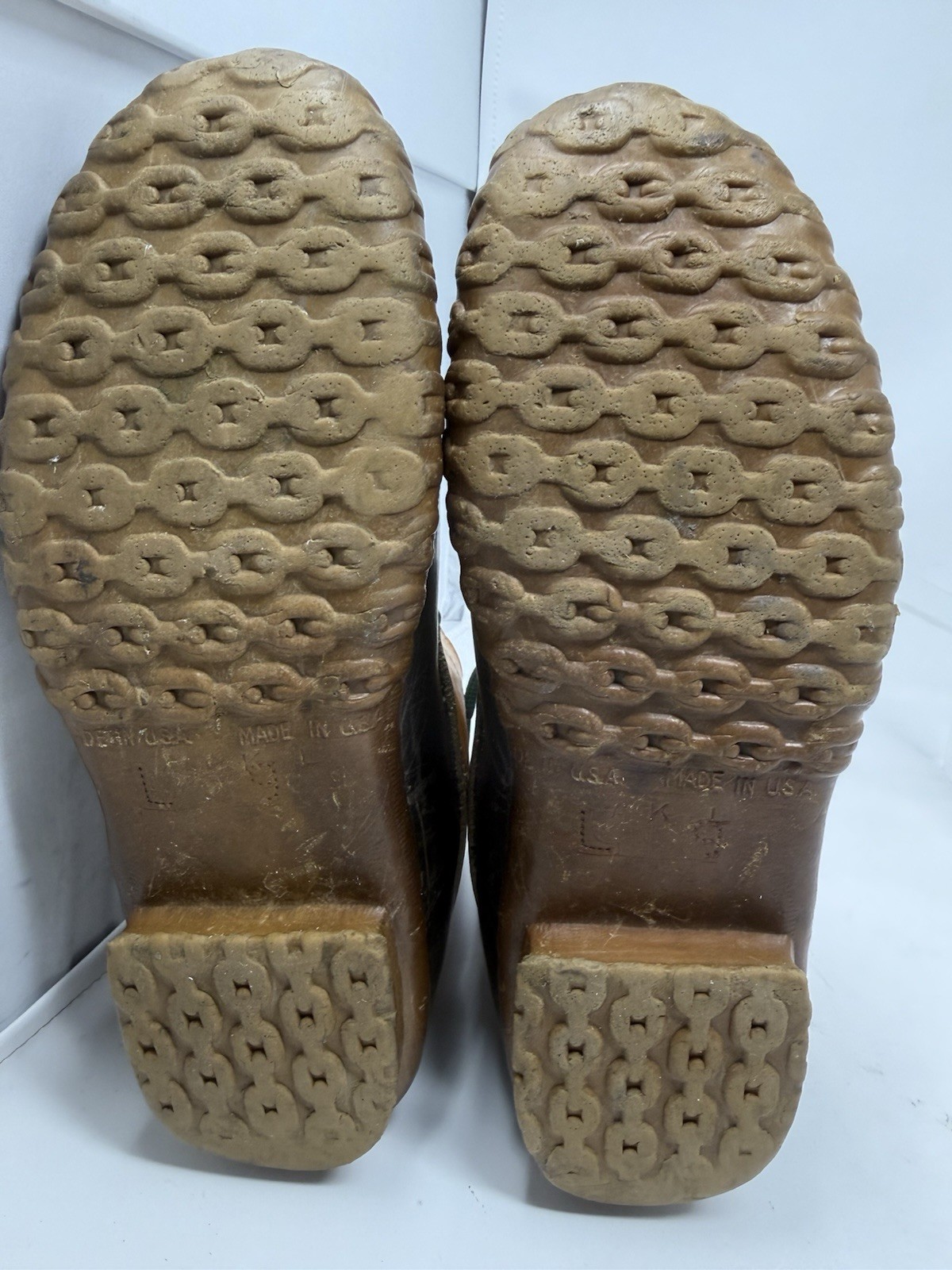 VTG LL Bean Boots Maine Hunting Shoe 9” High Brown Women Size 9 As Is