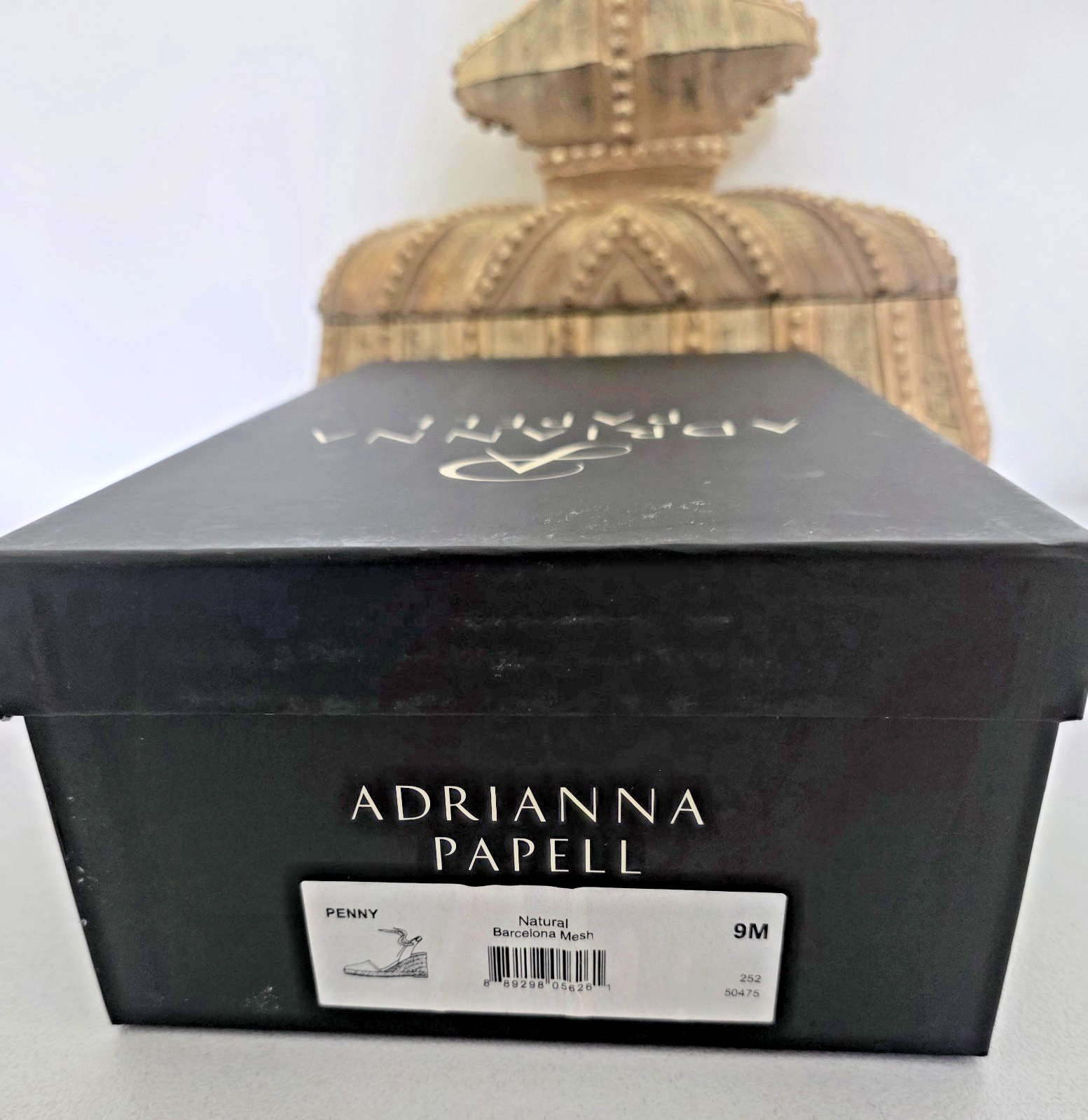 ADRIANNA PAPELL «Penny» Ivory Lace Espadrilles Wedge Natural Barcelona Mesh Sz 9
