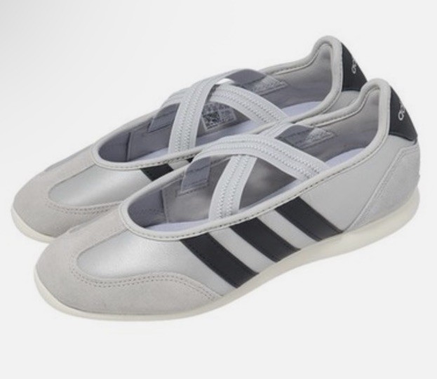 New adidas Barreda Sz 7 Mary Jane Silver Metallic Core Black Casual Shoes *read*