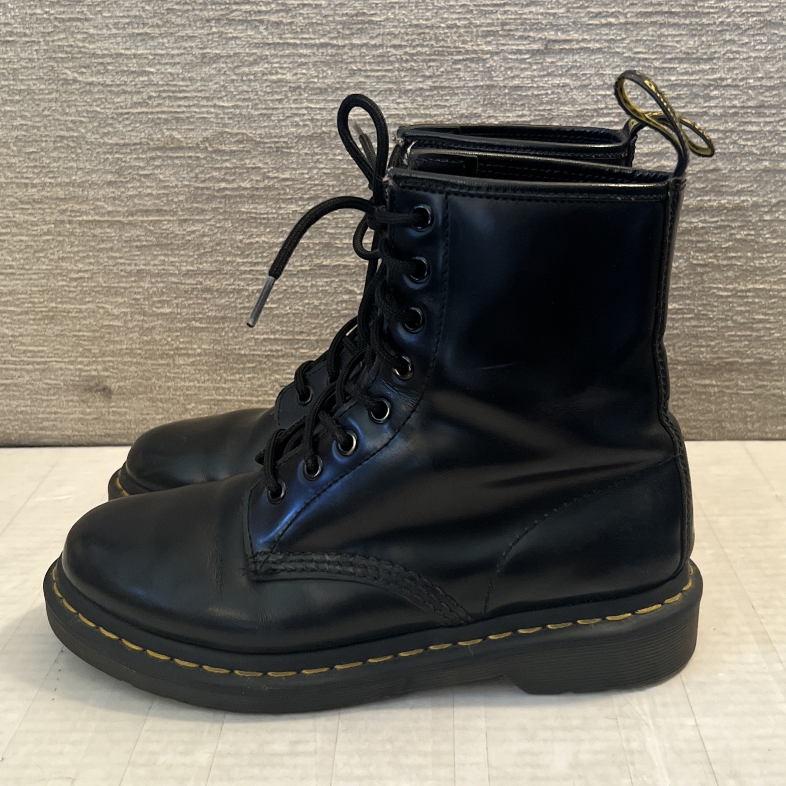 Dr. Martens 1460 W Combat Boots Black Smooth Leather Doc Martens Women’s 7 EUC