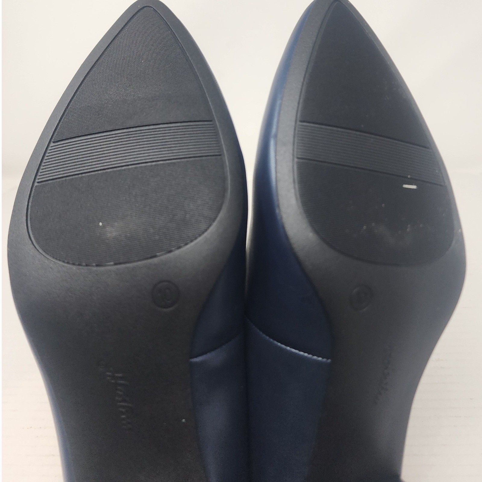 Mysoft Womens Navy Blue Pointed Toe Block Heel Pumps Size 10 Dress Shoes