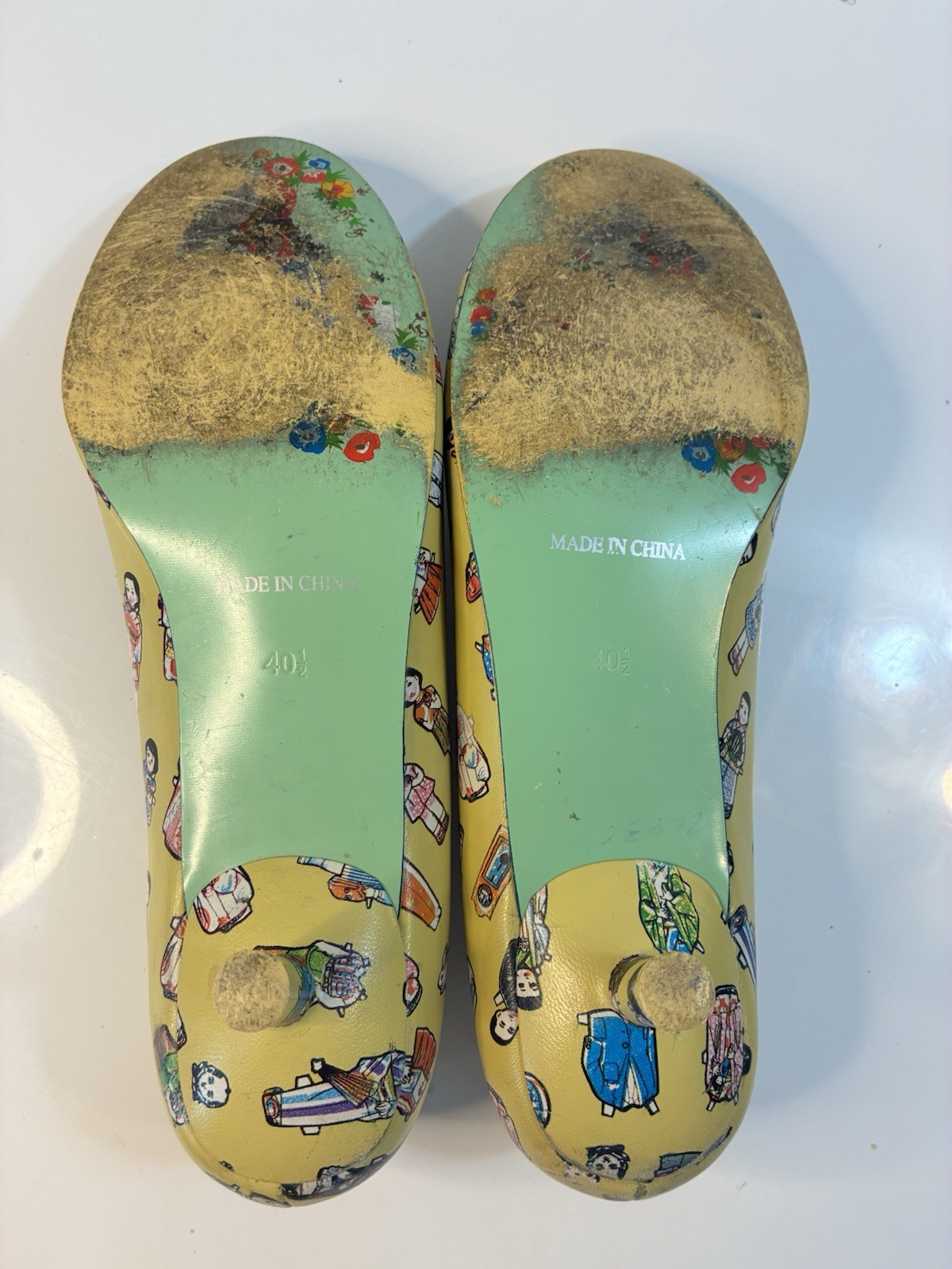 Irregular Choice 40.5 Women’s Leather Novelty Round Toe Kitten Heel Pumps 9.5