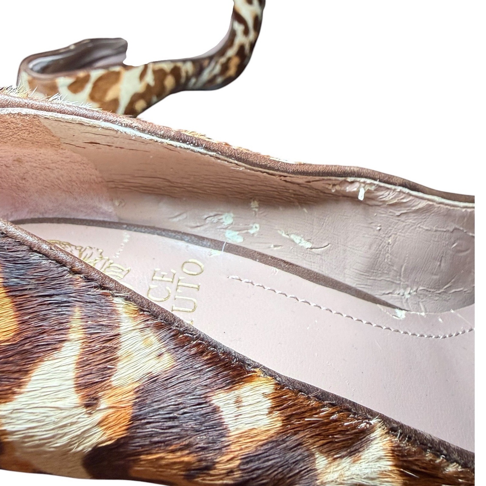 Vince Camuto Leopard Print Calf Hair Platform Pumps Brown Tan Size 7B 37