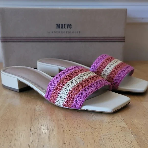 Maeve Anthropologie The Coralie Mule Slide Sandals, Size 39, US 8