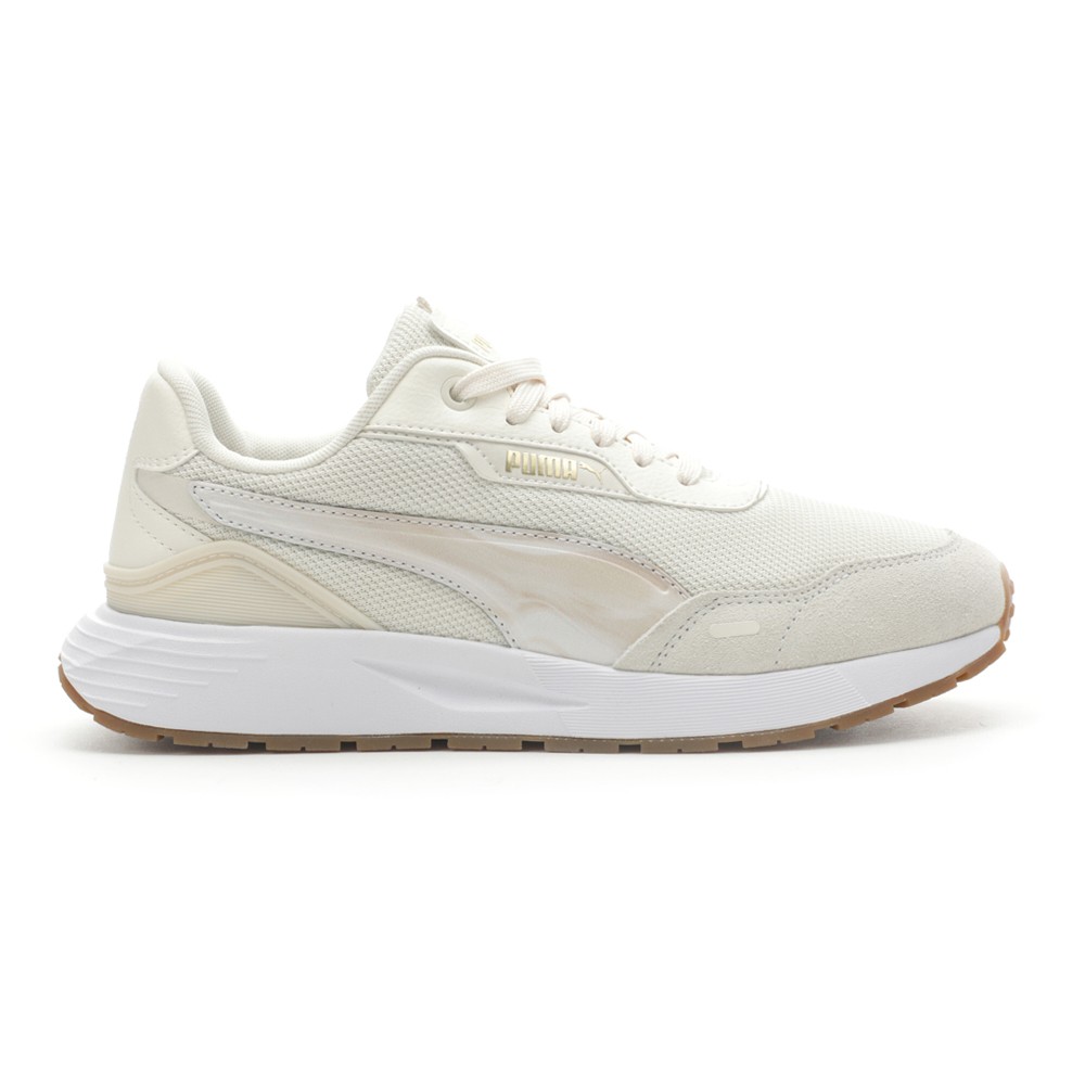 PUMA Runtamed Plus Marble Lace Up Womens Off White Sneakers Casual Shoes 393020