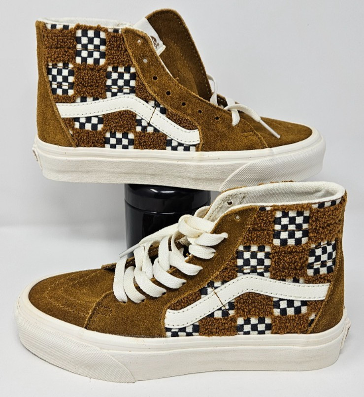 Vans Sk8 Hi Tapered Tufted Check Golden Brown Women’s 5 Men’s 3.5 New In Box