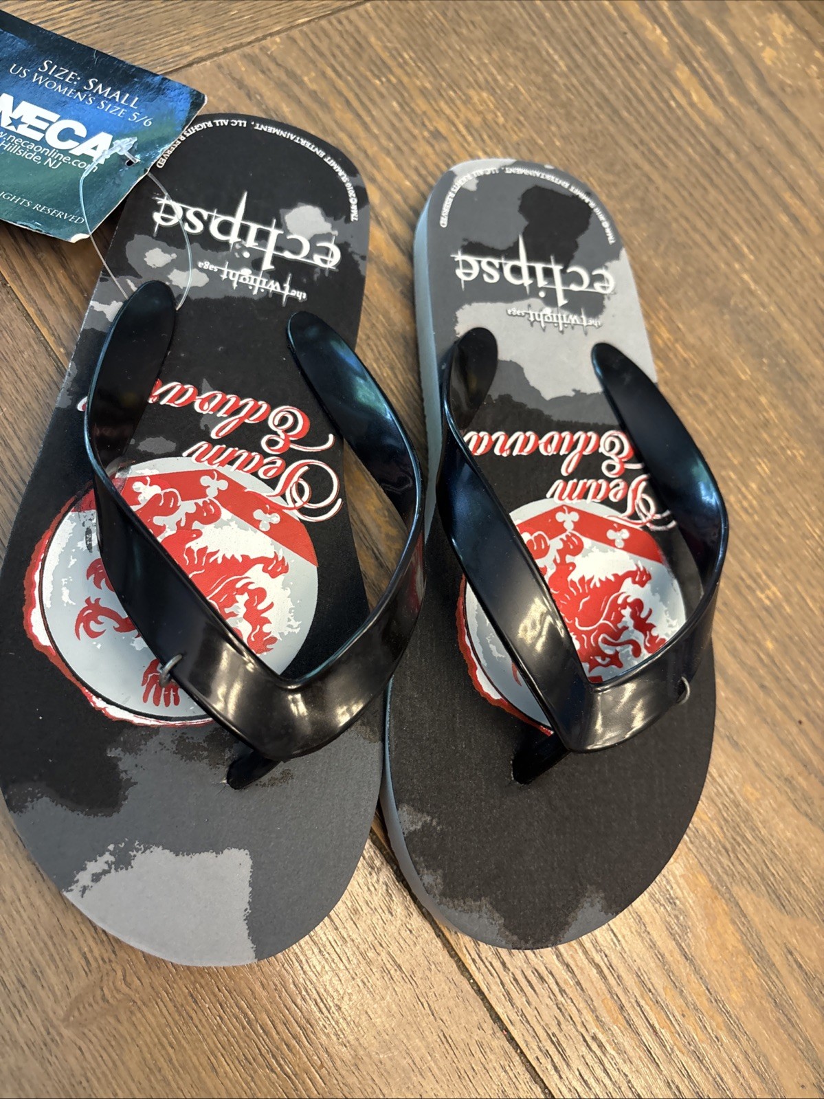 New Vintage Twilight Eclipse Team Edward Flip Flops S. 5/6 Small #612