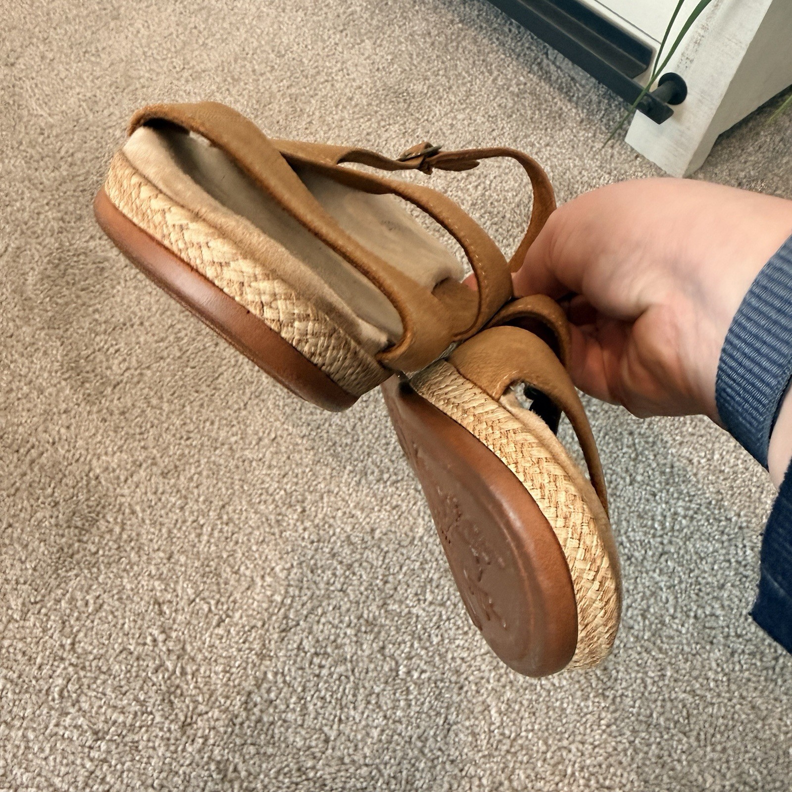 Easy Street Gannett Tan Wedge Sandals Espadrille Slingback 9 Style: 31-1614