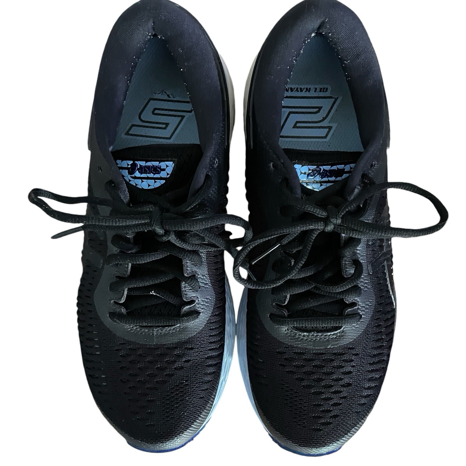 ASICS Gel Kayano 25 Black Blue Size 7.5 Duomax FlyteFoam Style 1012A026 Athletic